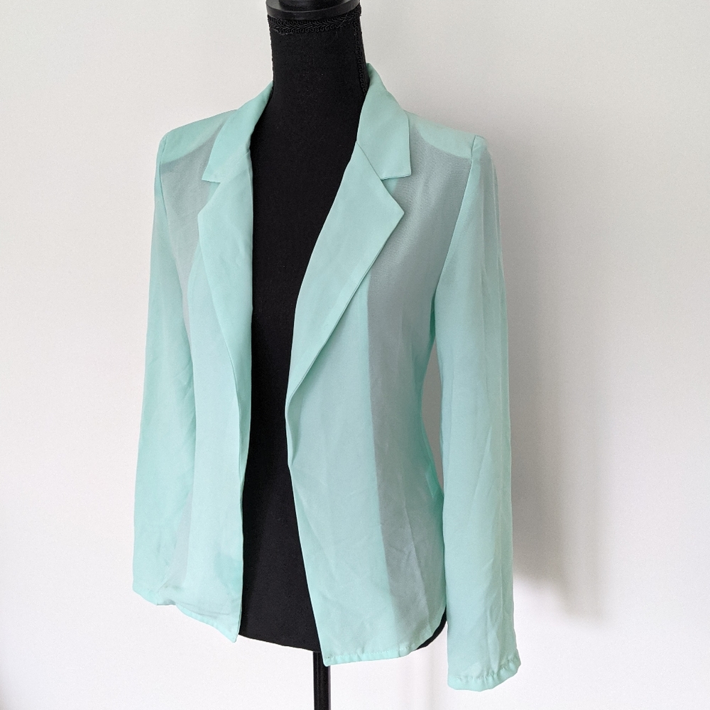 Olive & Oak Sheer Mint Blazer